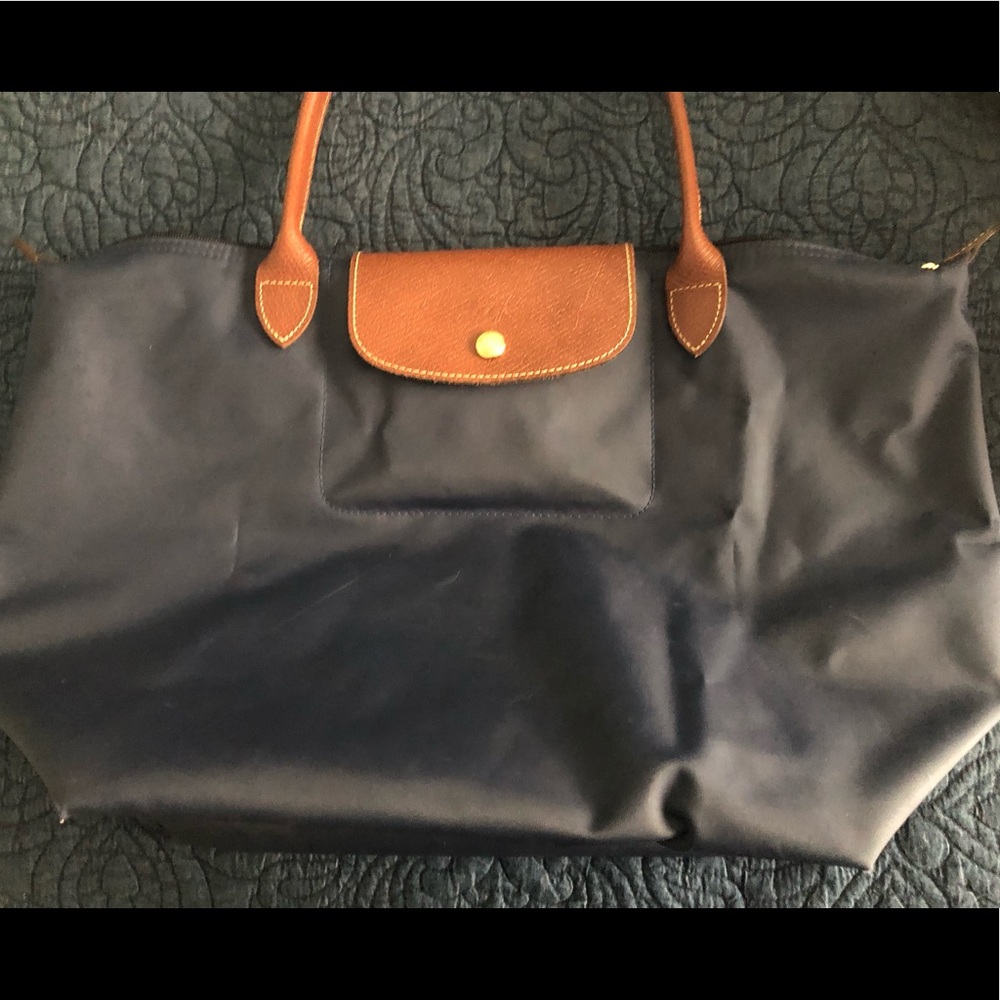 Navy Large Longchamp Le Pliage GUC